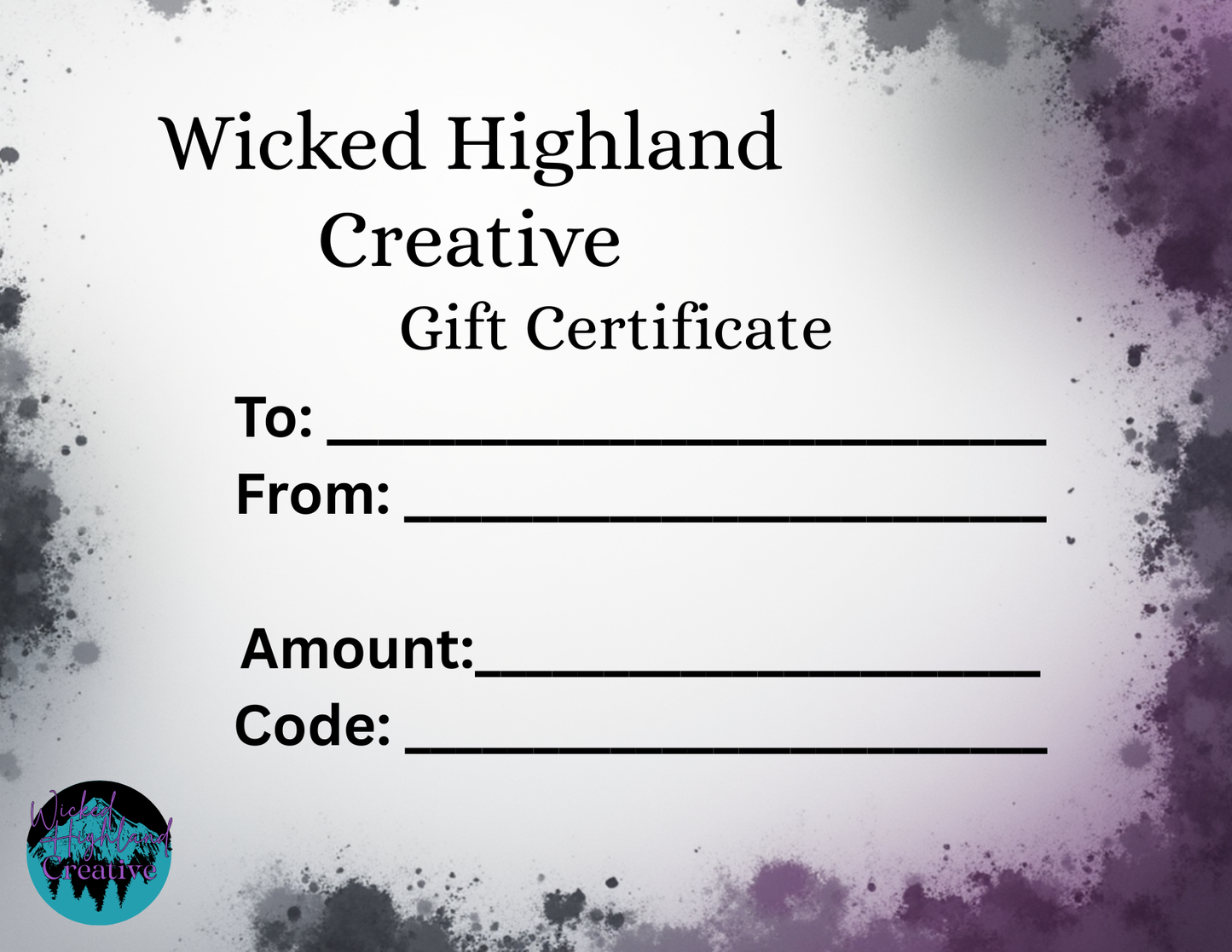 Wicked Highland Creative Gift Card