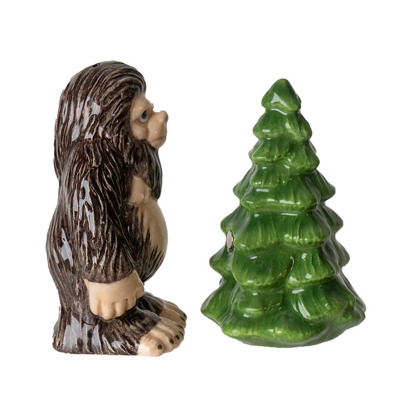 Bigfoot & Tree Ceramic Salt & Pepper Shaker Set