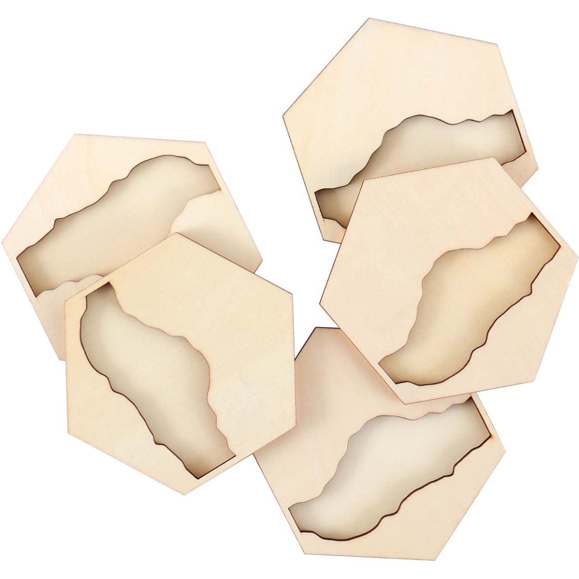 Mod Podge Resin Pouring Surface - Hexagon River Coasters 5PC