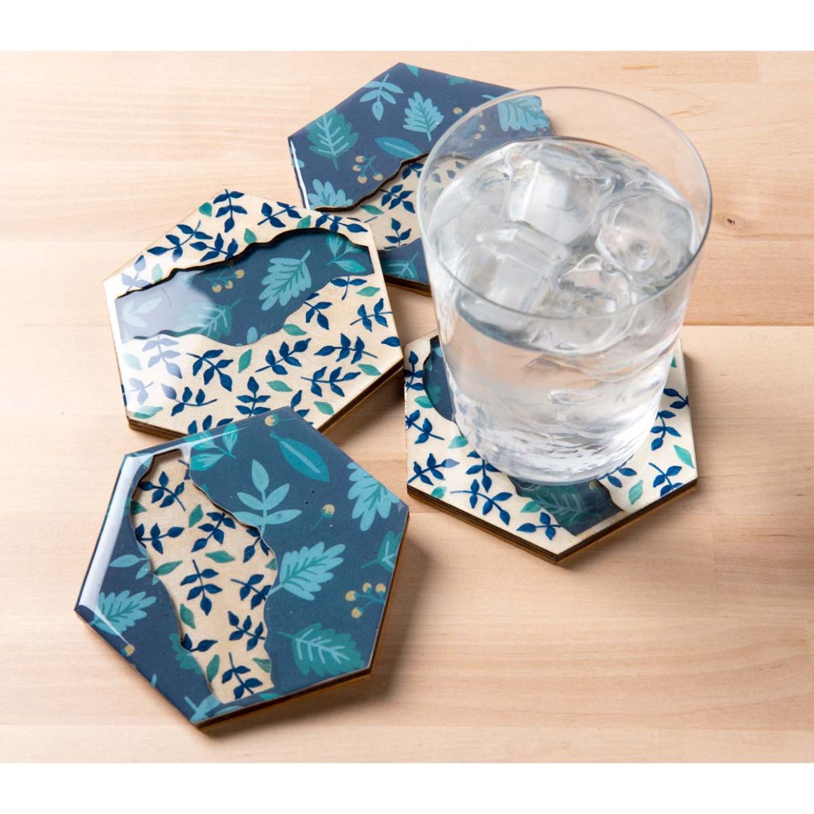 Mod Podge Resin Pouring Surface - Hexagon River Coasters 5PC